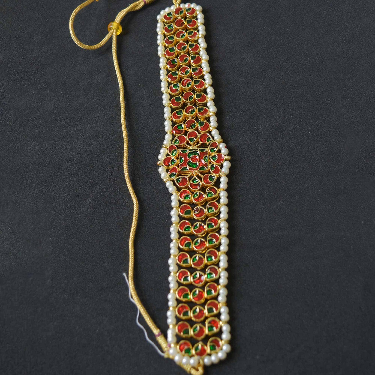 Indian Wedding Kundan Choker Necklace with Stud Earrings Brass Jewelry