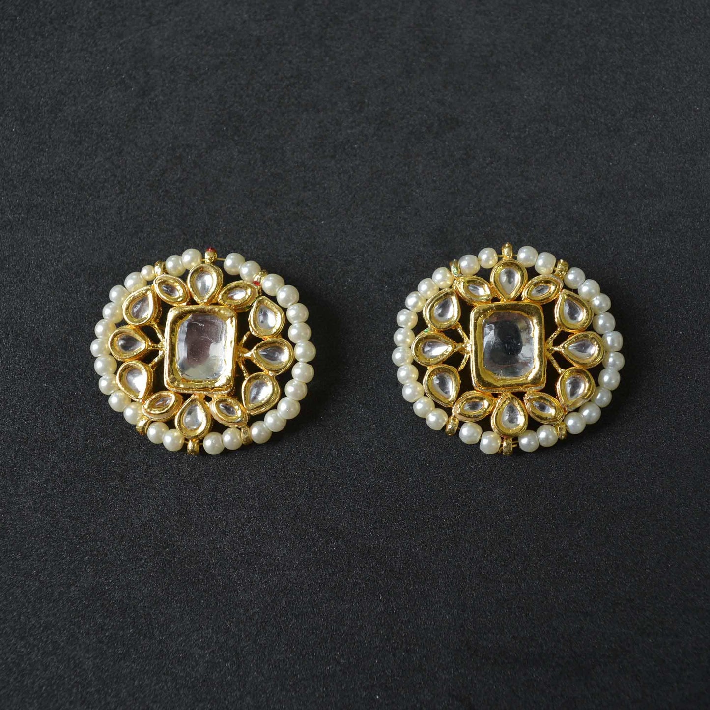 Indian Wedding Kundan Choker Necklace with Stud Earrings