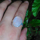 oval moonstone ring in sterling silver