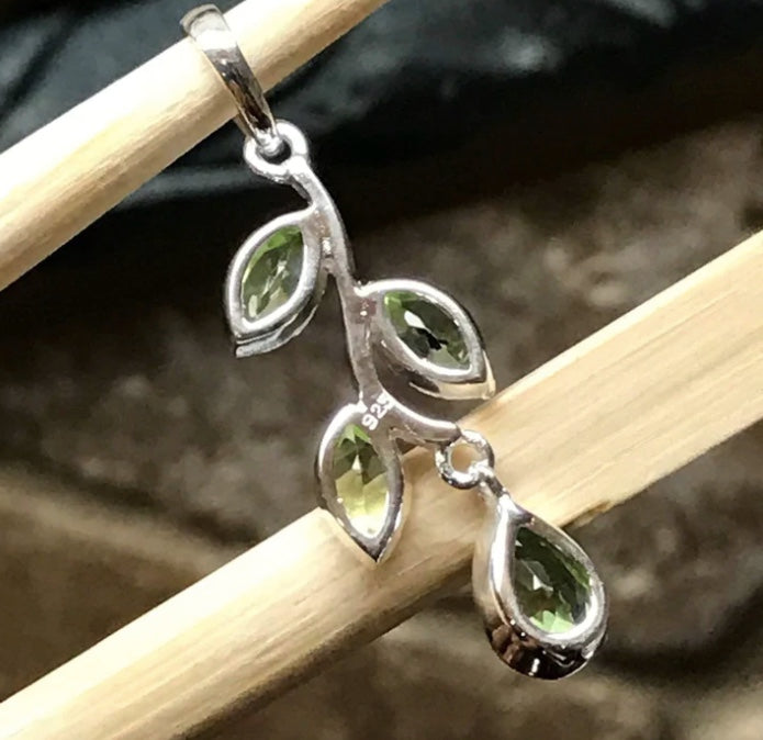 Green Peridot Silver Pendant