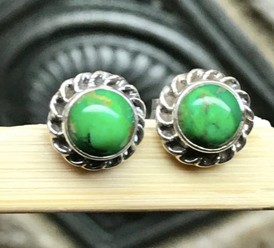 green copper turquoise stud