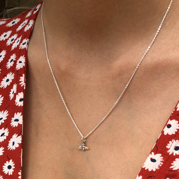 Honey Bee Necklace for Women in 925 Sterling Silver
