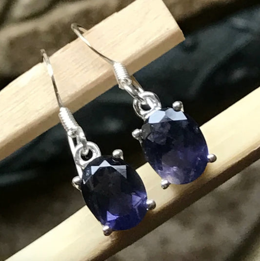 blue iolite gemstone earrings for women