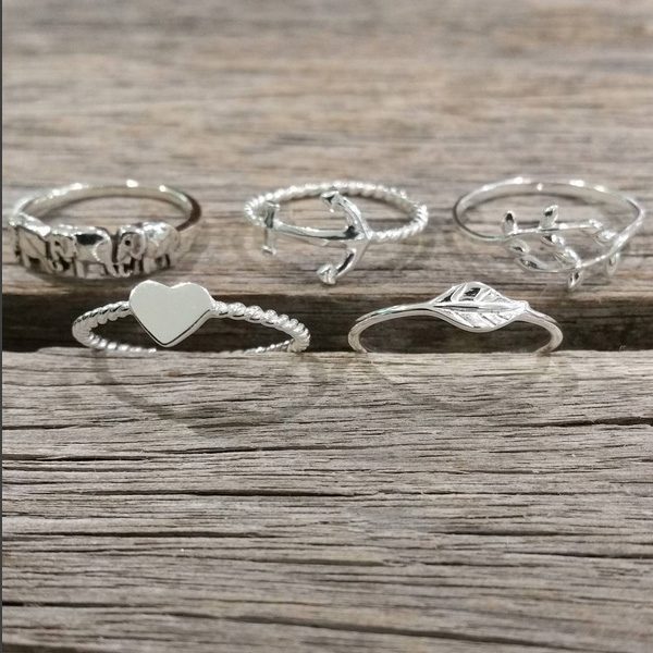 simple silver ring collection
