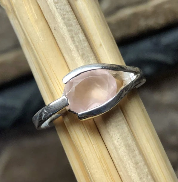 oval pink quartz ring