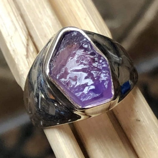 purple amethyst rough ring