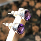 purple amethyst silver stud