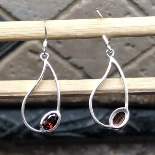 oval garnet earrings