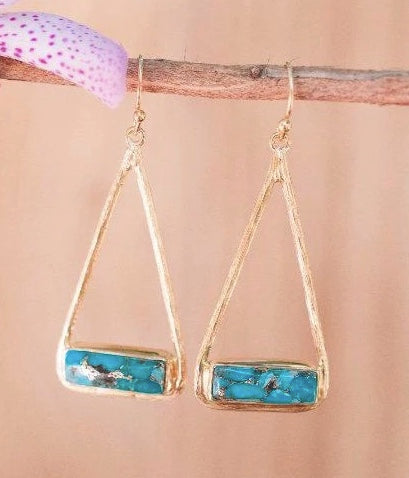copper turquoise earrings