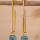copper turquoise gold earrings
