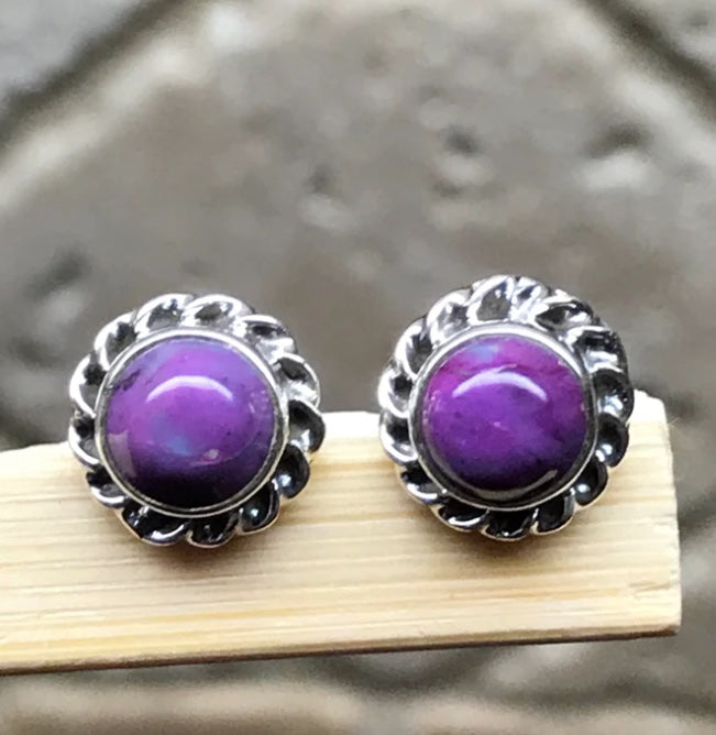 Purple Turquoise Earrings