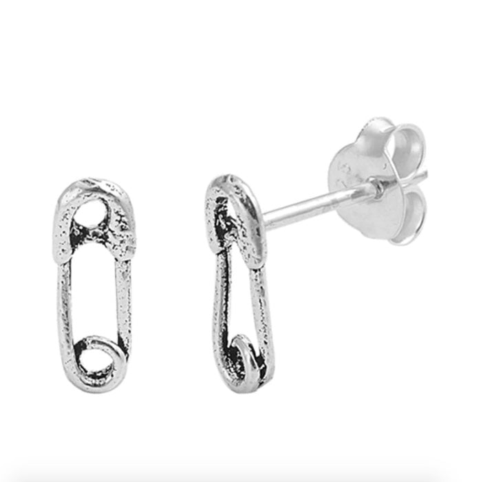 Safety pin stud earrings for women