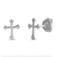 Silver Cross stud earrings for women men