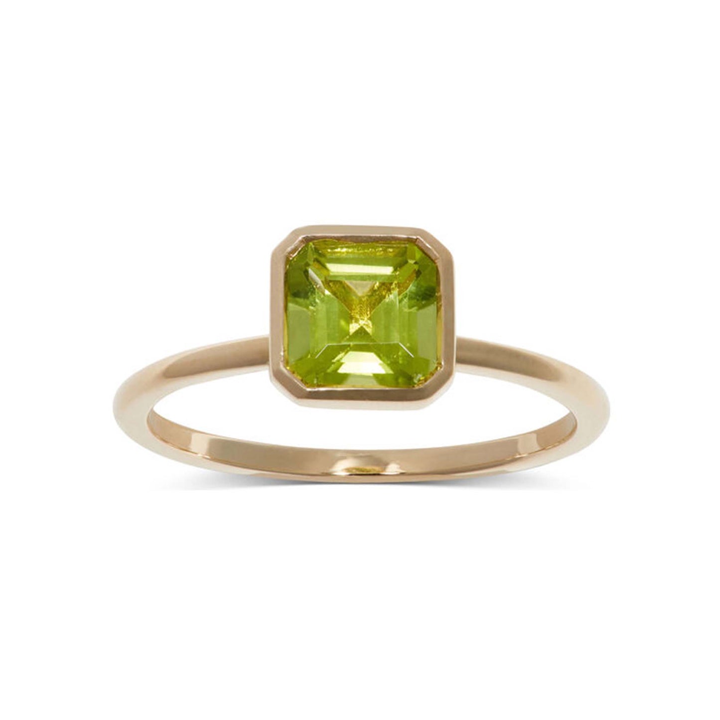 green peridot stone ring