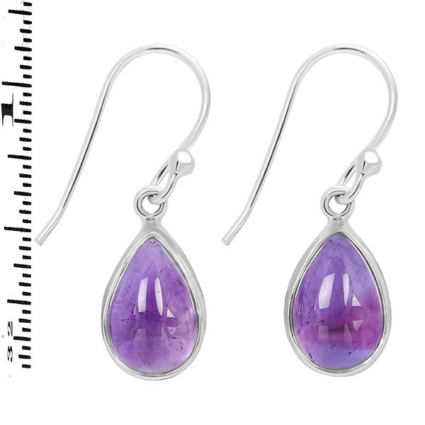 teardrop silver amethyst earrings