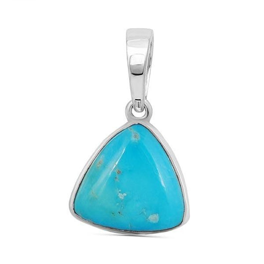 Triangle Blue Turquoise Pendant Necklace Charm Jewellery