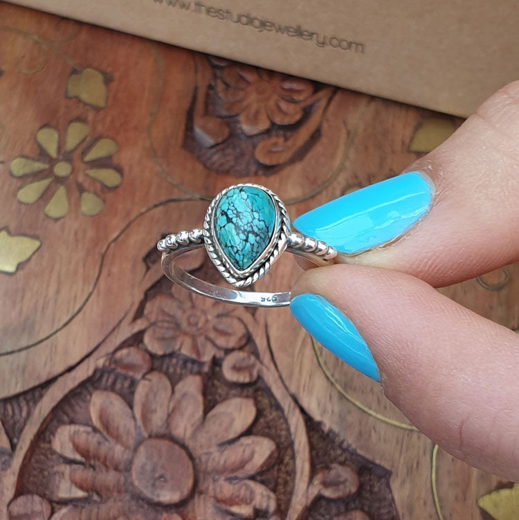 handmade turquoise silver ring