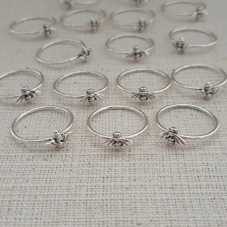 honeybee silver ring