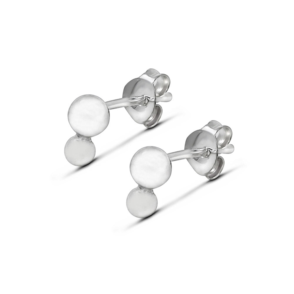 double dot silver earrings