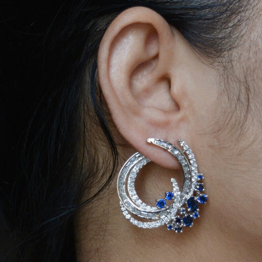blue cz earrings for women
