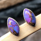 Marquise Purple Copper Turquoise Stud Earrings for Women