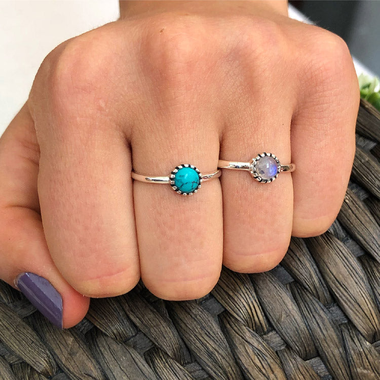 turquoise and moonstone ring