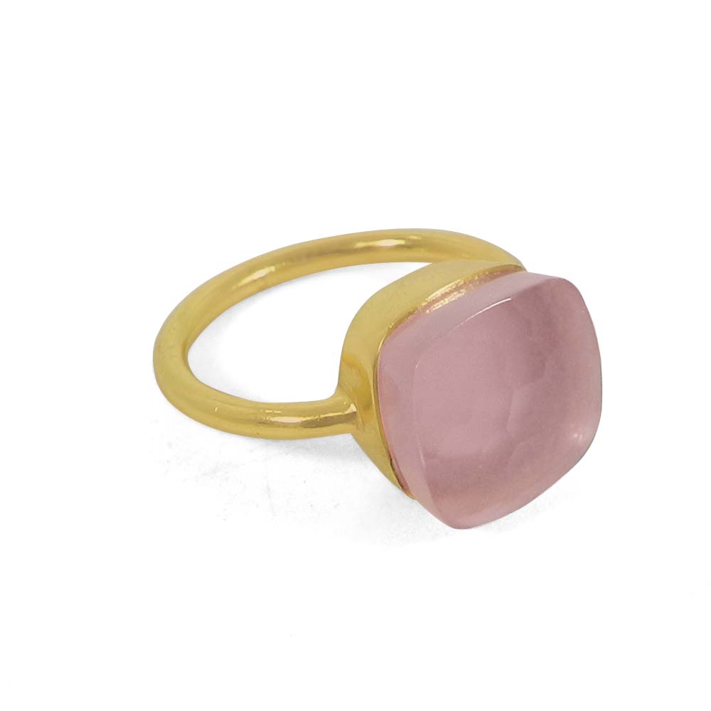 gold plated quartz ring