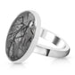 oval black rutile quartz ring