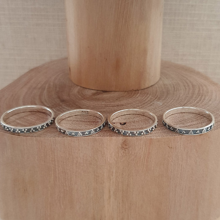 oxidized silver ring band