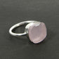 pink quartz silver sterling ring