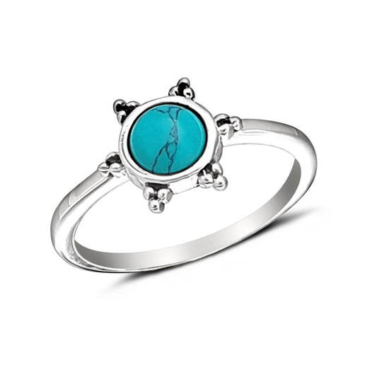 round turquoise ring